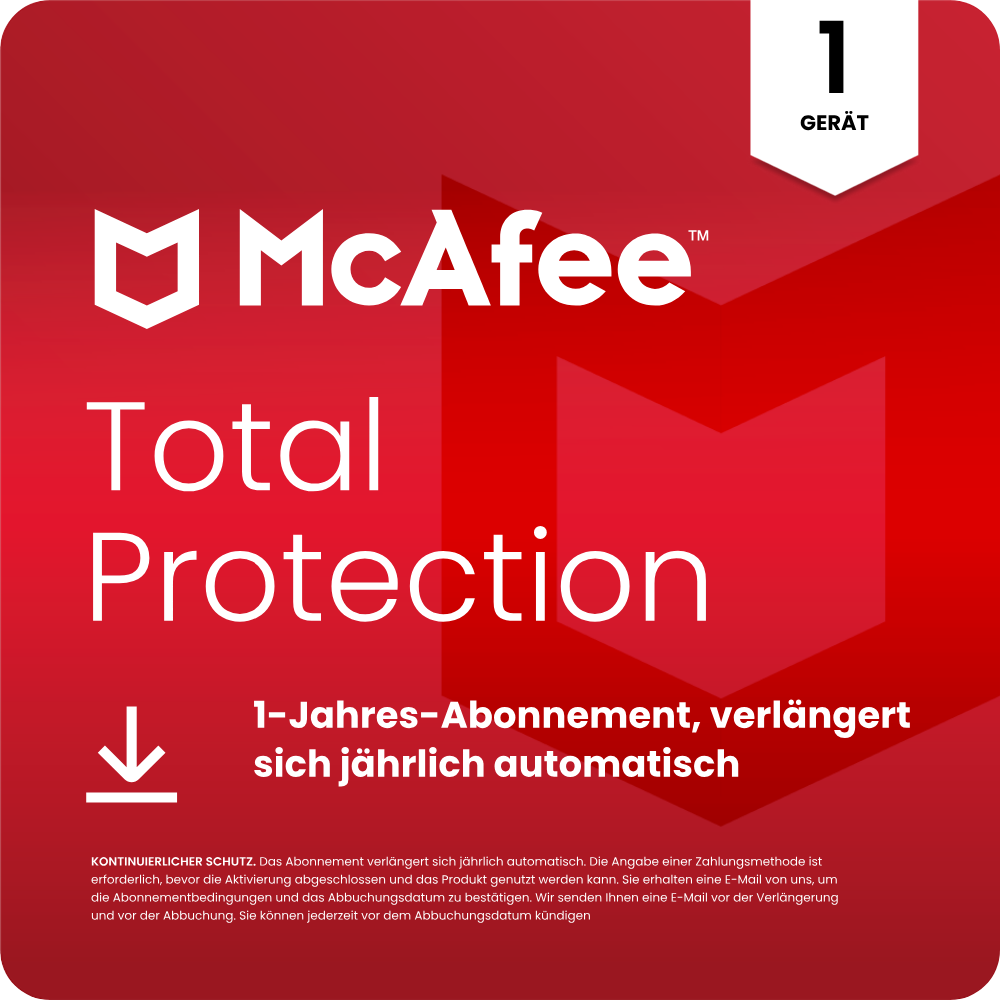 McAfee Total Protection 1 PC 1 Jahr